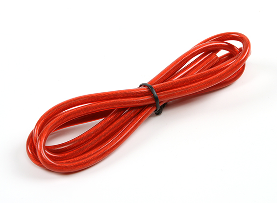 Turnigy Pure-Silicone Wire 12AWG (1mtr) Translucent Red