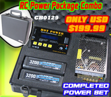 Hot Power R6016 Charger + I-Power Power Supply + Li-Po Battery + Powercore Multi-Purpose Suitcase COMBO