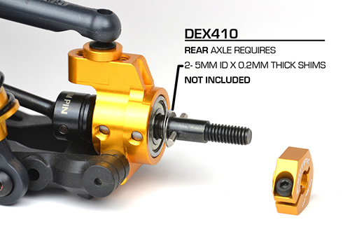 Exotek Racing Aluminum 12mm Hex Set 2pcs Gold For Durango DEX210 DEX410 #1474