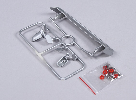 1/10 Wing and Mirrors with Clips (Silver)